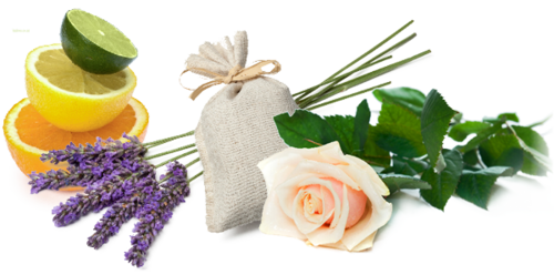 "Aromatherapie" mit ätherischen Ölen aus Zitrusfrüchten, Lavendel oder Rose